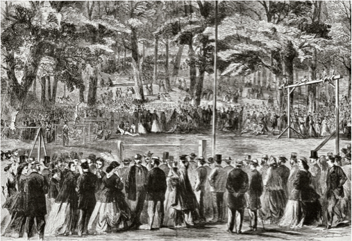 An early gymnastics festival in Germany. 