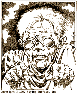 [Blind Geoffrey illustration by Elizabeth Danforth, Copyright 1997 by Flying Buffalo, Inc.]