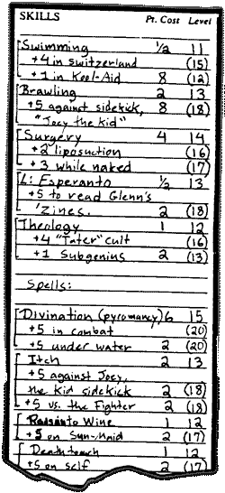 [Image of Amusing(?) Skill Sidebar]