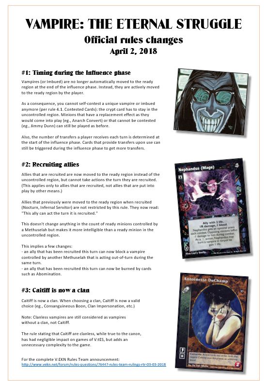 Rules changes April 2 2018