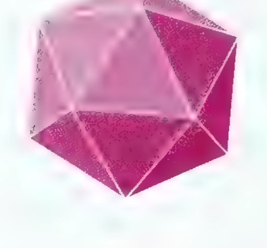A regular icosahedron.