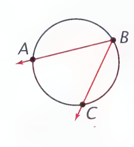 Circle with inscribed angle ACB.