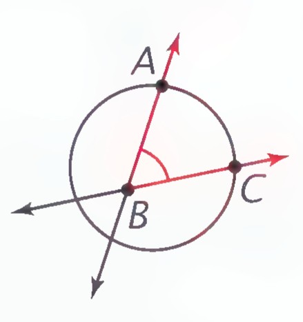 A secant angle ABC with its sides cutting a circle.