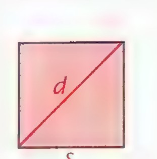 Square with side s and diagonal d.