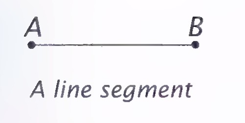 A line segment with endpoints A and B.
