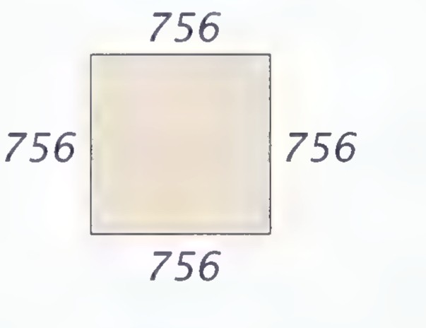 A square with each side labeled 756.