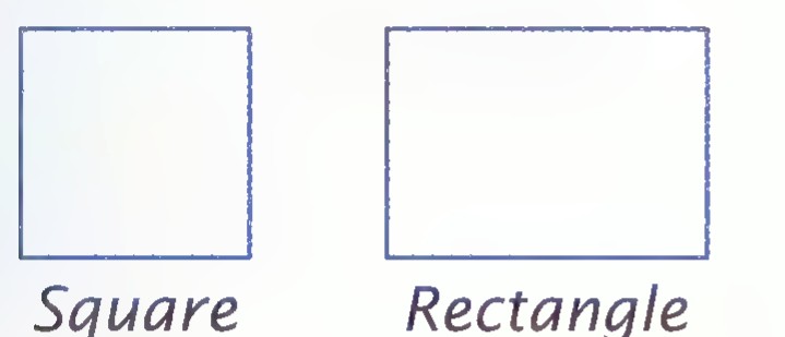 Two figures side by side: a square and a rectangle.