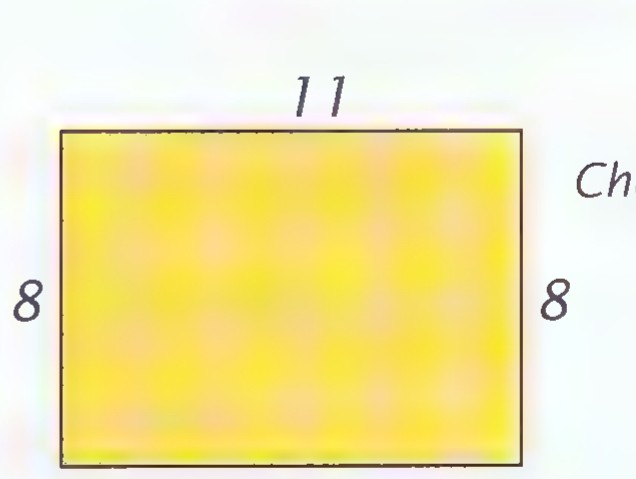 Cheops’s plot: a yellow rectangle labeled 11, 8, 11, 8.
