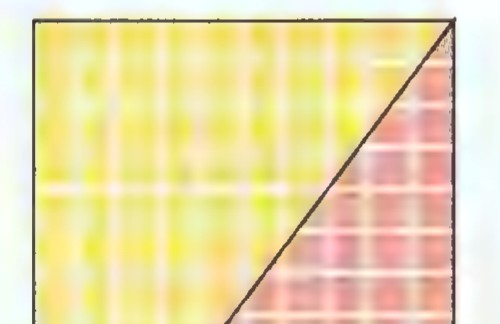 Ramses’ plot after the triangular piece is moved: the plot is now a square, with the moved triangle shown in red at the lower right.