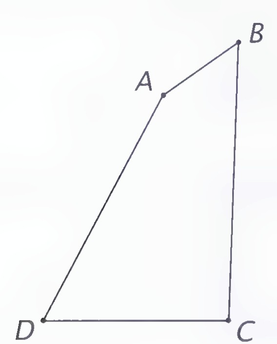 Quadrilateral ABCD, with A at the top left, B at the top right, C at the bottom right, and D at the bottom left.