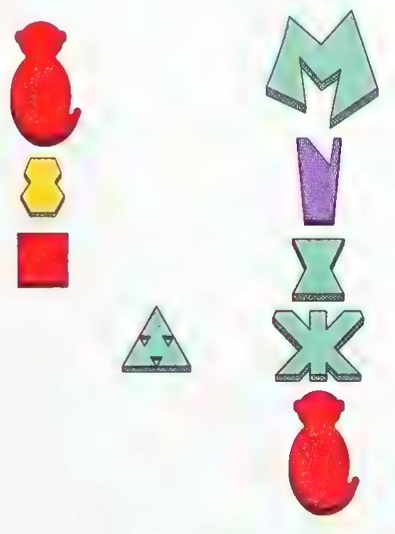 A second arrangement of plastic shapes, differing from the first, representing another conditional statement.