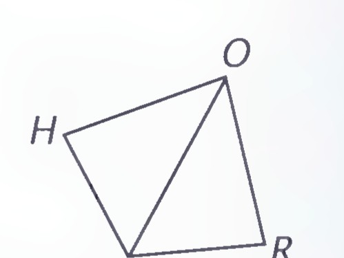 Quadrilateral HNOR with diagonal NO, and tick marks showing HN = NR.