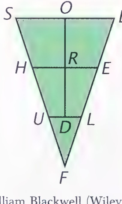 A triangular shuffleboard scoring zone with points S, O, B, H, R, E, U, D, L, and F marked.