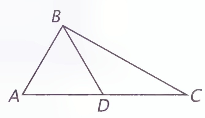 Triangle ABC with D the midpoint of AC and segment BD drawn.