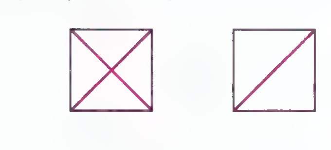 A square divided by a single diagonal brace into two triangles.