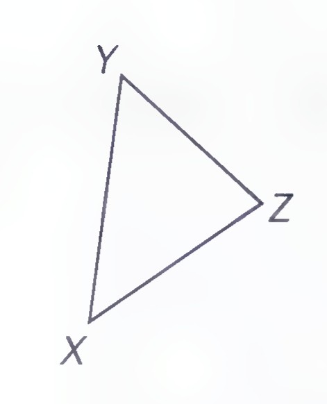 Triangle XYZ, drawn in perspective so that it looks scalene.