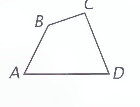 Quadrilateral ABCD with vertices in order around it.