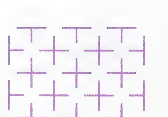 A grid of short purple line segments drawn as staggered crosses.
