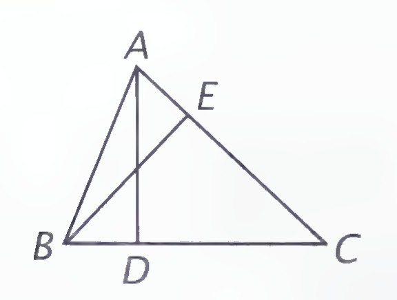 Triangle ABC with altitude AD to BC and altitude BE to AC, crossing at a point inside the triangle.