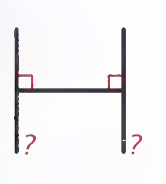The letter H with right-angle marks where the crossbar meets the uprights and a question mark at each foot.