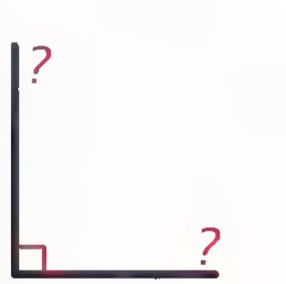 The letter L with a right angle marked at the corner and a question mark at each end.