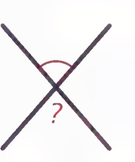 The letter X with an arc marking one of the four angles and a question mark at the center.
