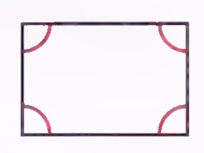 A rectangle with arcs marking its four angles as equal.