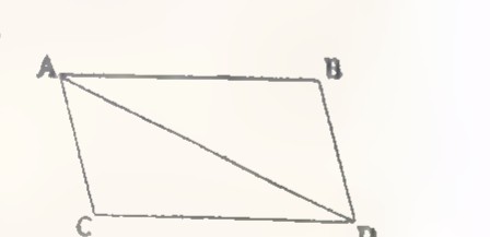 Parallelogram ABDC with the diagonal AD drawn.