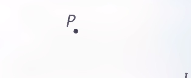 A point P above a horizontal line labeled l.