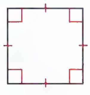 A square with right-angle marks and tick marks showing all four sides equal.