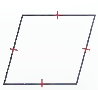 A rhombus with tick marks on all four sides.