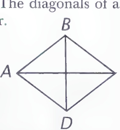A rhombus ABCD with both diagonals drawn.