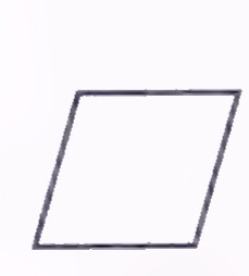 A rhombus leaning to the right.