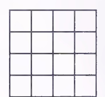 A square grid of sixteen small squares, four by four.