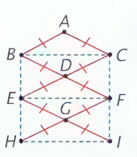 A diagram of the linkage: points A, B, C, D, E, F, G, H, I joined by crossing red segments, with dashed lines outlining the parallelograms.
