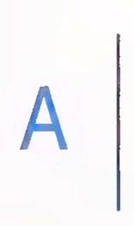 A capital A beside a vertical mirror line.