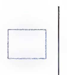 An unfilled rectangle beside a vertical mirror line.