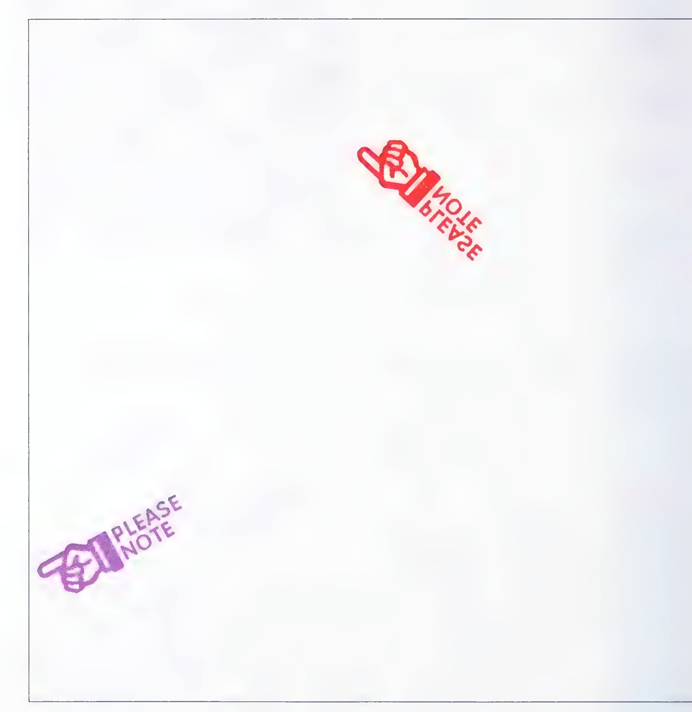 A third sheet of tracing paper with two stamp impressions, one at the upper right turned upside down and one upright at the lower left.