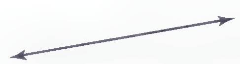 A line drawn with arrowheads at both ends.