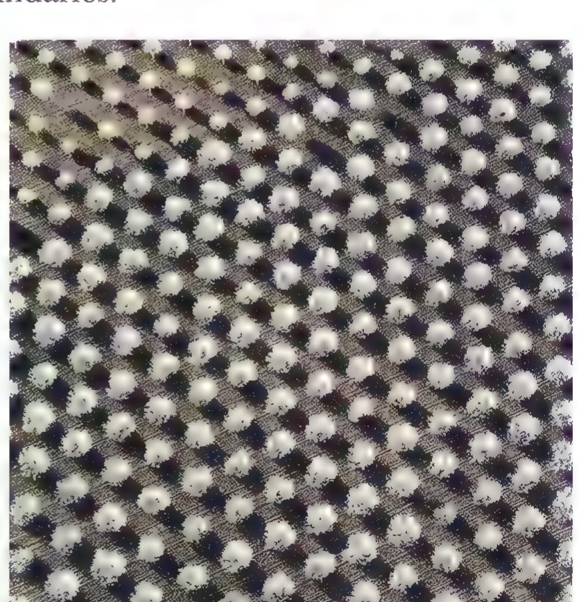 Aerial photograph of a cherry orchard, with rows of white-blossoming trees planted in a regular grid.