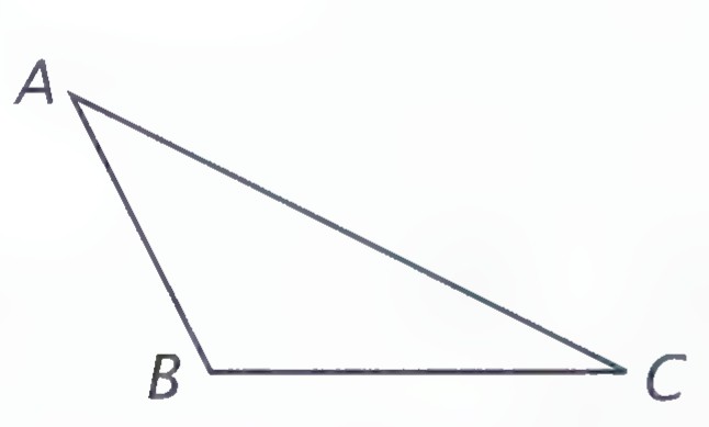 Scalene triangle ABC with A at the top, B at the lower left, and C at the lower right.