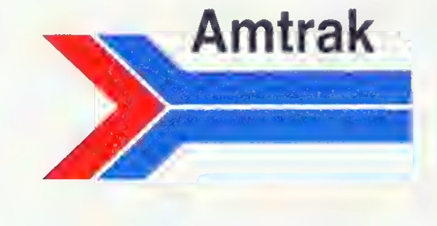 The Amtrak logo: two blue horizontal bars joined at the left to a red and a blue chevron.