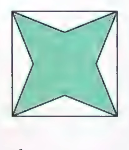 A four-pointed star drawn inside a square.