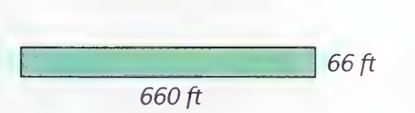 A long narrow green rectangle labeled 660 ft along its bottom and 66 ft at its right.