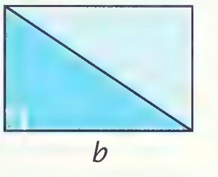 A rectangle with a diagonal drawn, its left side labeled a and its bottom side labeled b.