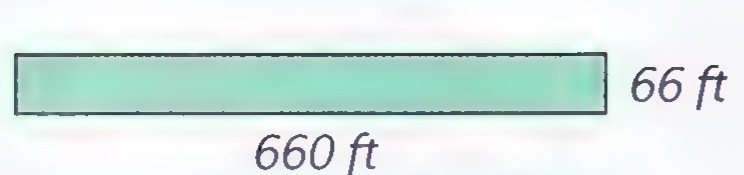 A long narrow green rectangle labeled 660 ft along its bottom and 66 ft at its right.