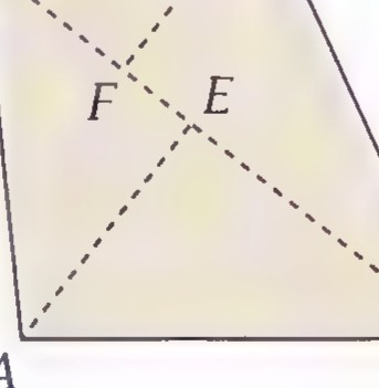 Quadrilateral ABCD with diagonal BD and perpendiculars AE and CF drawn to it.