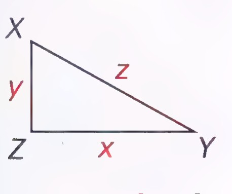 Triangle XYZ with sides x, y, and z, the side z opposite angle Z.