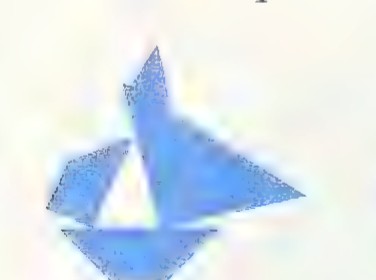 A tangram figure shaped like a sailboat with two sails.