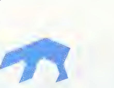 A tangram figure shaped like a walking polar bear.